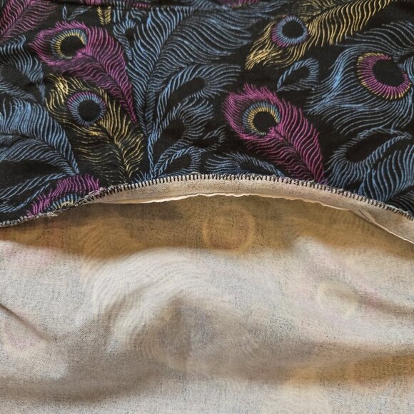 Vintage Y2K Peacock Feather Shoulder Pads Blazer Large Pink Yellow Blue Custom - Picture 8 of 9